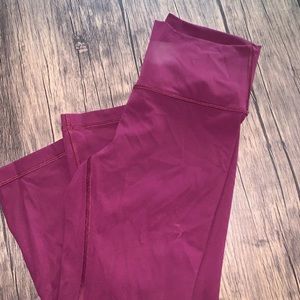 Maroon cropped lulu lemon leggings
